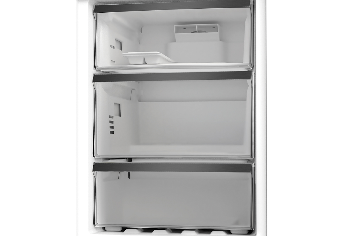 Απεικονίζεται το εσωτερικό της κατάψυξης του ψυγειοκαταψύκτη.